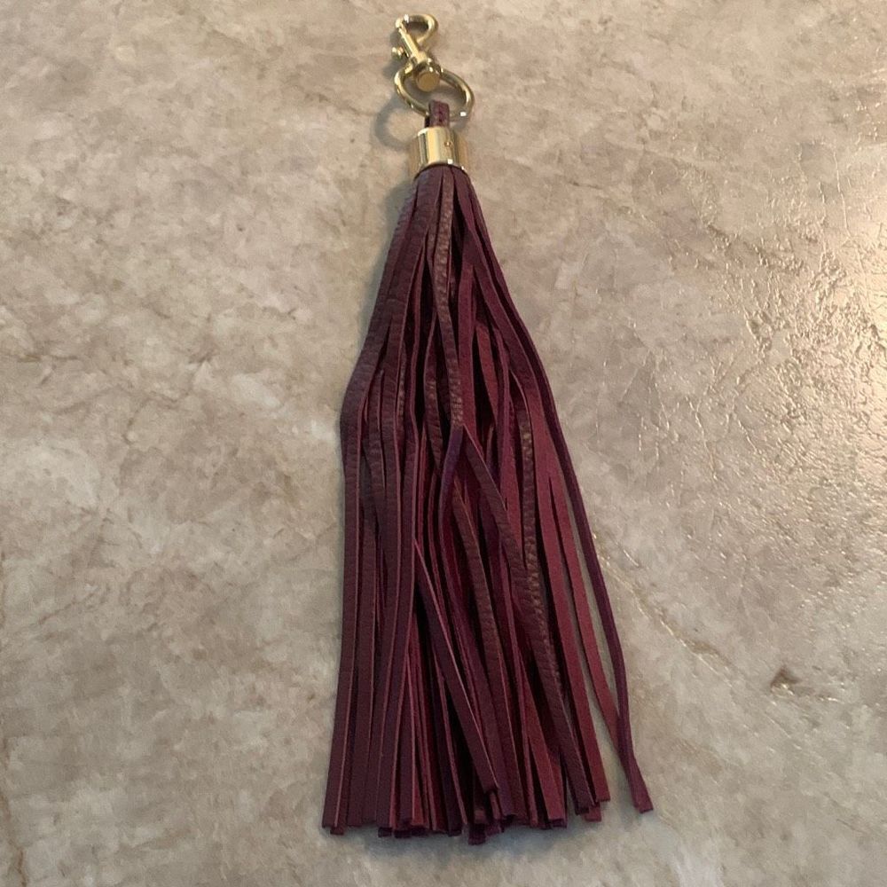 Large Wine  Colored Tassel Keychain